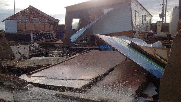 Tidal storm damage at Walcott