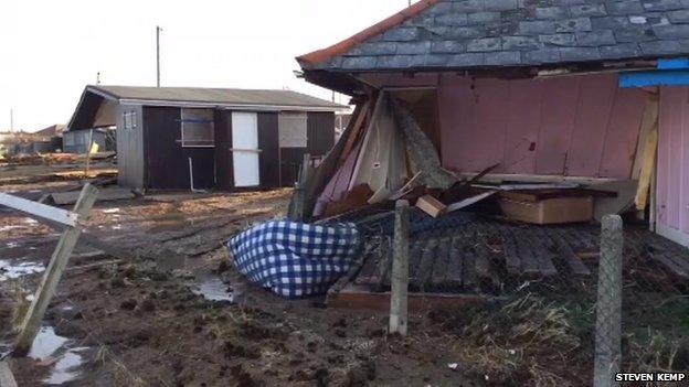 Storm damage in Walcott