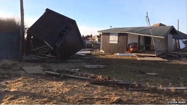 Storm damage in Walcott