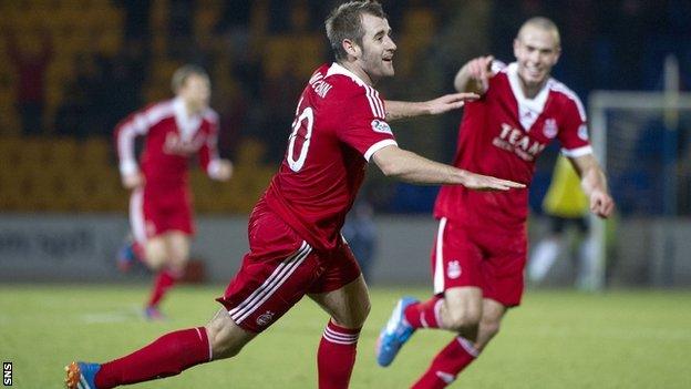 Niall McGinn scores for Aberdeen