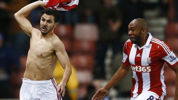 Stoke celebrate the winner