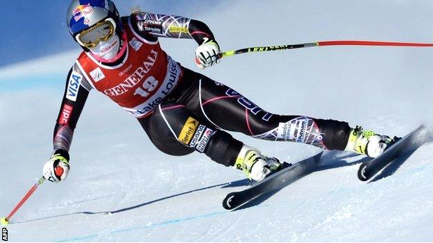 Lindsey Vonn in action at Lake Louise