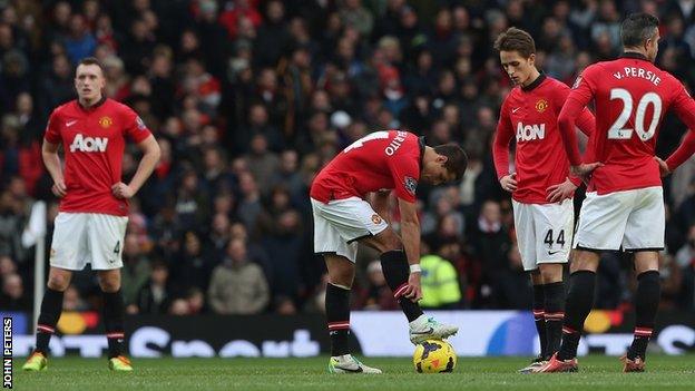 Manchester United players look despondent