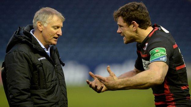 Edinburgh coach Alan Solomons and centre Nick De Luca