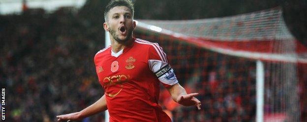 Southampton midfielder Adam Lallana