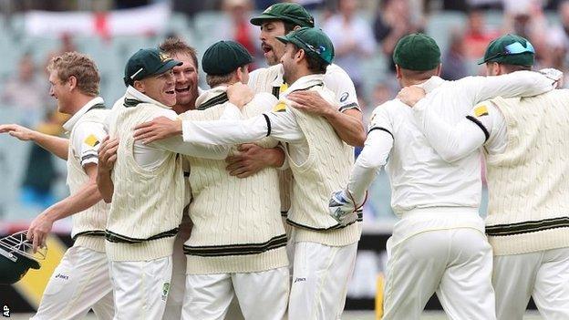 Australia celebrate victory