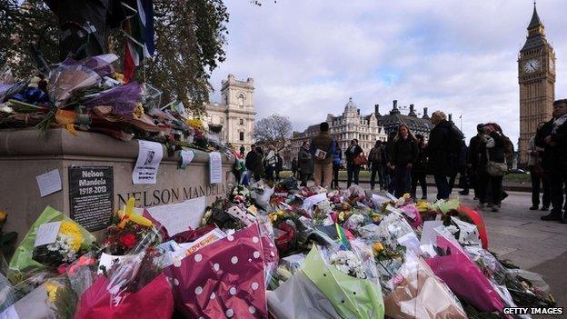 Mandela statue and tributes in UK