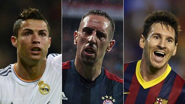 Ronaldo, Ribery and Messi