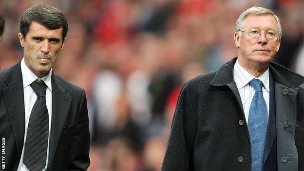 Roy Keane (left) and Sir Alex Ferguson