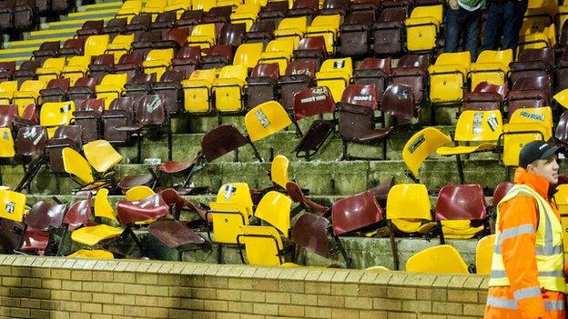 Seats were broken at Fir Park