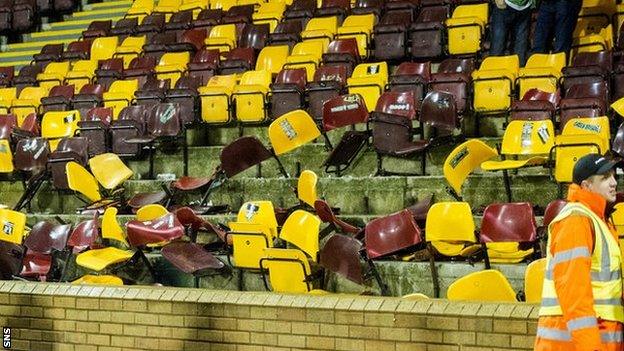 Seats were broken at Fir Park