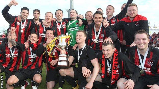 Crusaders were the Irish League club to win the Setanta Cup in 2012