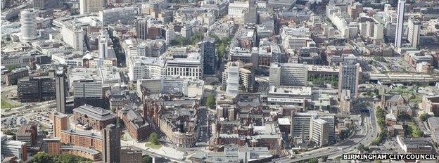 Birmingham aerial shot