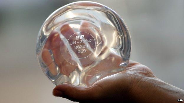 A PIP breast implant (file image)