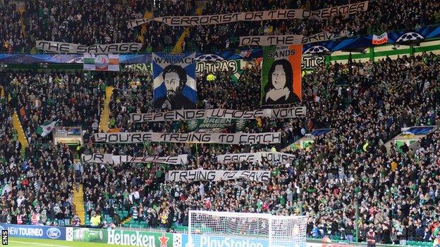 Celtic fans' banner