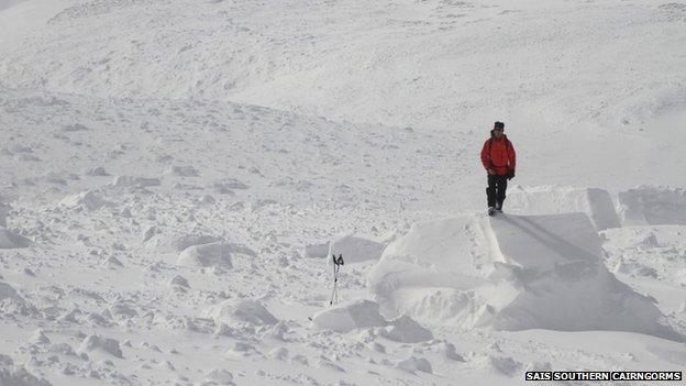 Avalanche debris in Southern Cairngorms