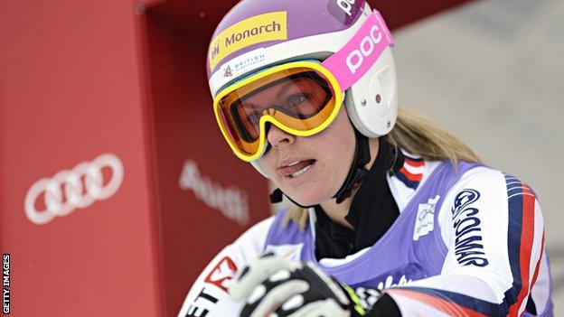 Chemmy Alcott of Great Britain competes during the Audi FIS Alpine Ski World Cup Women's Downhill training on December 13, 2012 in Val-d'Ise...