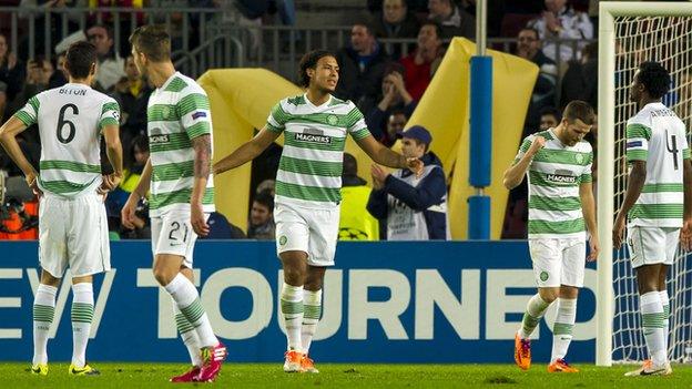 Celtic players in the Nou Camp