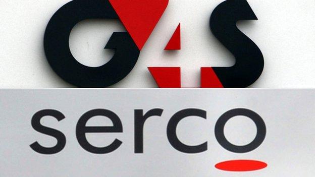 G4S and Serco logos