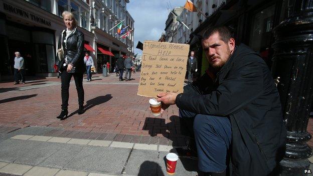 Beggar in Dublin - file pic