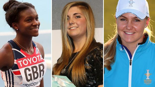 Dina Asher-Smith, Amber Hill and Charley Hull