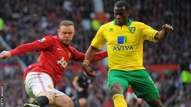 Norwich defender Sebastien Bassong