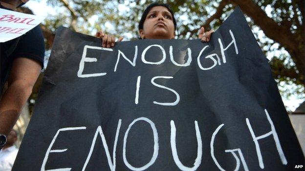 Protests against the gang-rape of a student in Delhi, December 2012