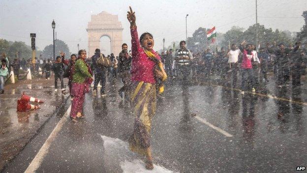 Protests against the gang-rape of a student in Delhi, December 2012