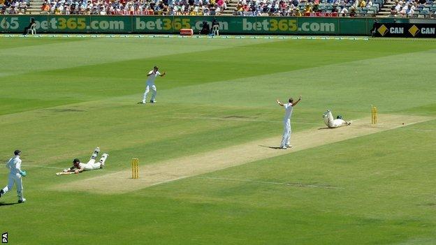 Chris Rogers is run out