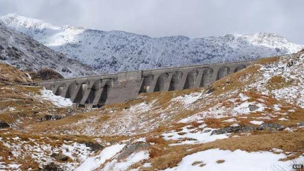 Dam at Cruachan hydro scheme