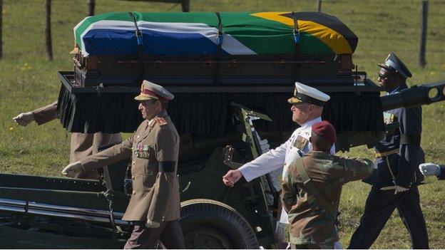 Nelson Mandela's coffin