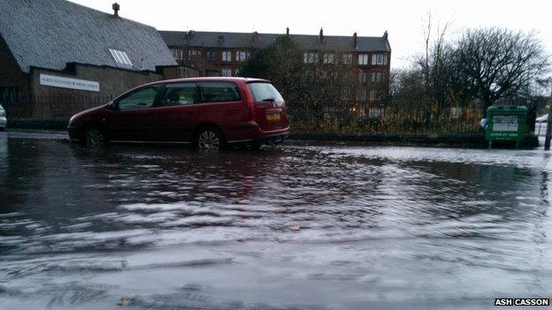 Flooding in the west end of Glasgow