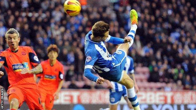 Nick Powell scores for Wigan