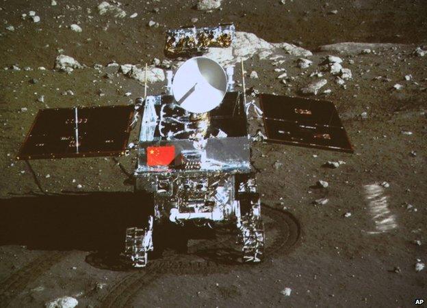 The Jade Rabbit rover on the surface of the Moon, 15 December