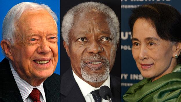 Jimmy Carter, Kofi Annan, Aung San Suu Kyi