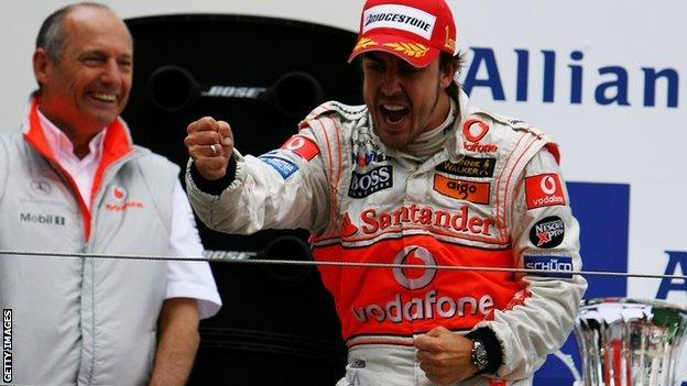 Ron Dennis and Fernando Alonso