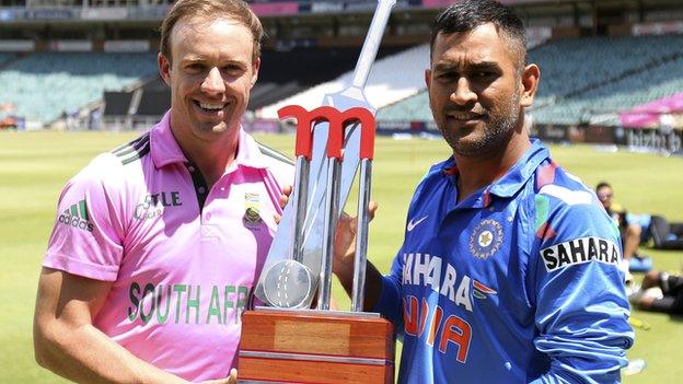 South Africa one-day captain AB de Villiers and India skipper Mahendra Dhoni