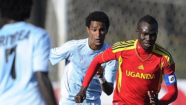 Eritrea in action against Uganda during the Cecafa Cup