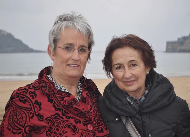 Axun Lasa (left) and Mari Carmen Hernandez, who both lost loved ones in the conflict