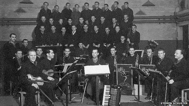 Prisoners of war performing in Ely, Cambridgeshire