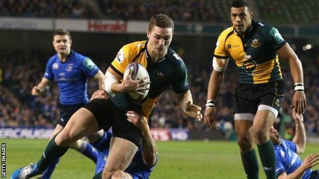 George North scores for Northampton against Leinster