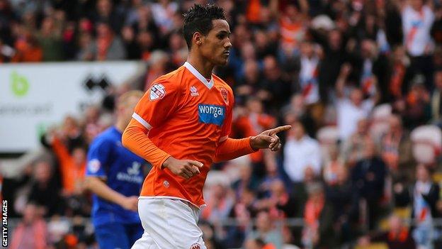 Blackpool winger Thomas Ince