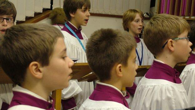 Choirboys at Coventry Cathedral