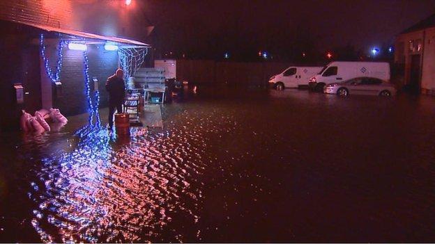 Flooded yard