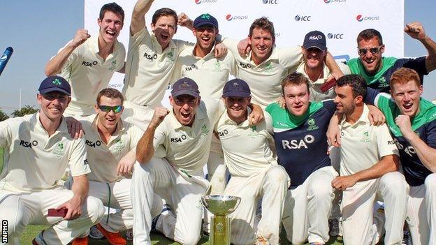 Ireland celebrate after beating Afghanistan in the 2013 Intercontinental Cup final