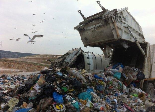 The Fyli landfill site near Athens