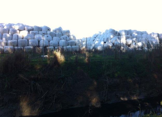 Bales of waste in Ilia