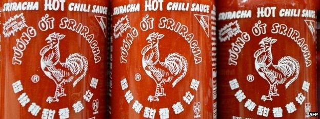 Bottles of Sriracha Chili Sauce