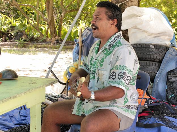 Edward singing and playing the ukelele
