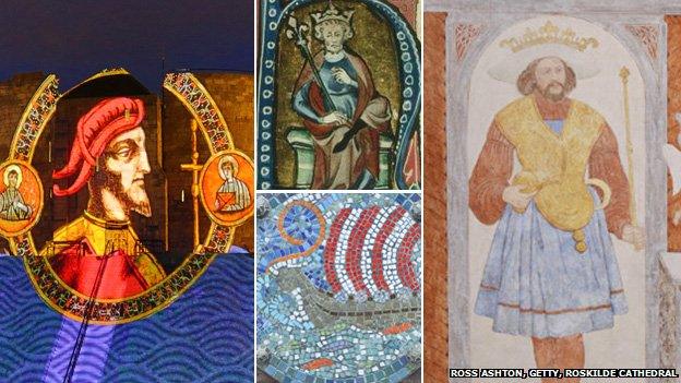 Sweyn Forkbeard, Canute, mosaic and Harold Bluetooth